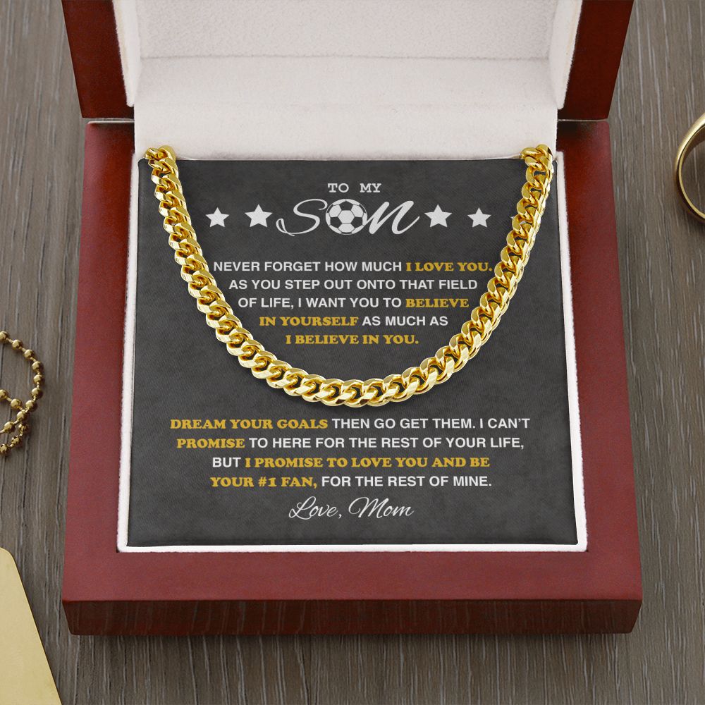 To My Soccer Son - Cuban Link Necklace, Cuban Link Chain