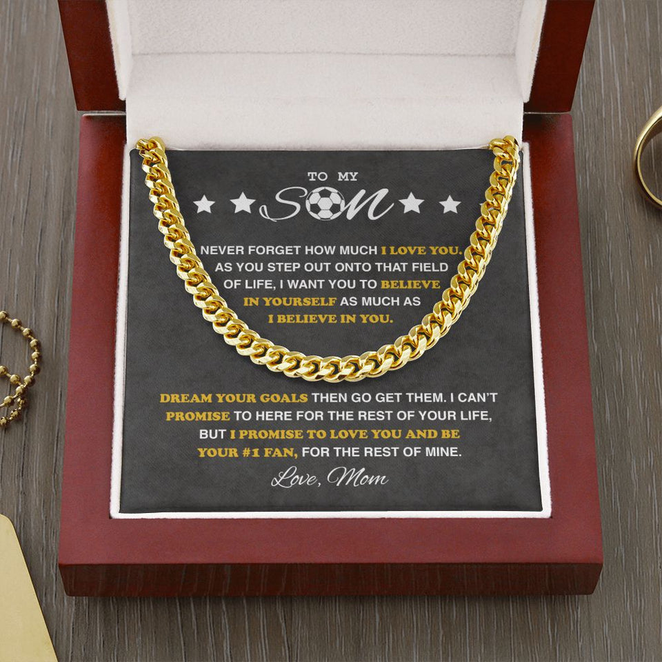 To My Soccer Son - Cuban Link Necklace, Cuban Link Chain