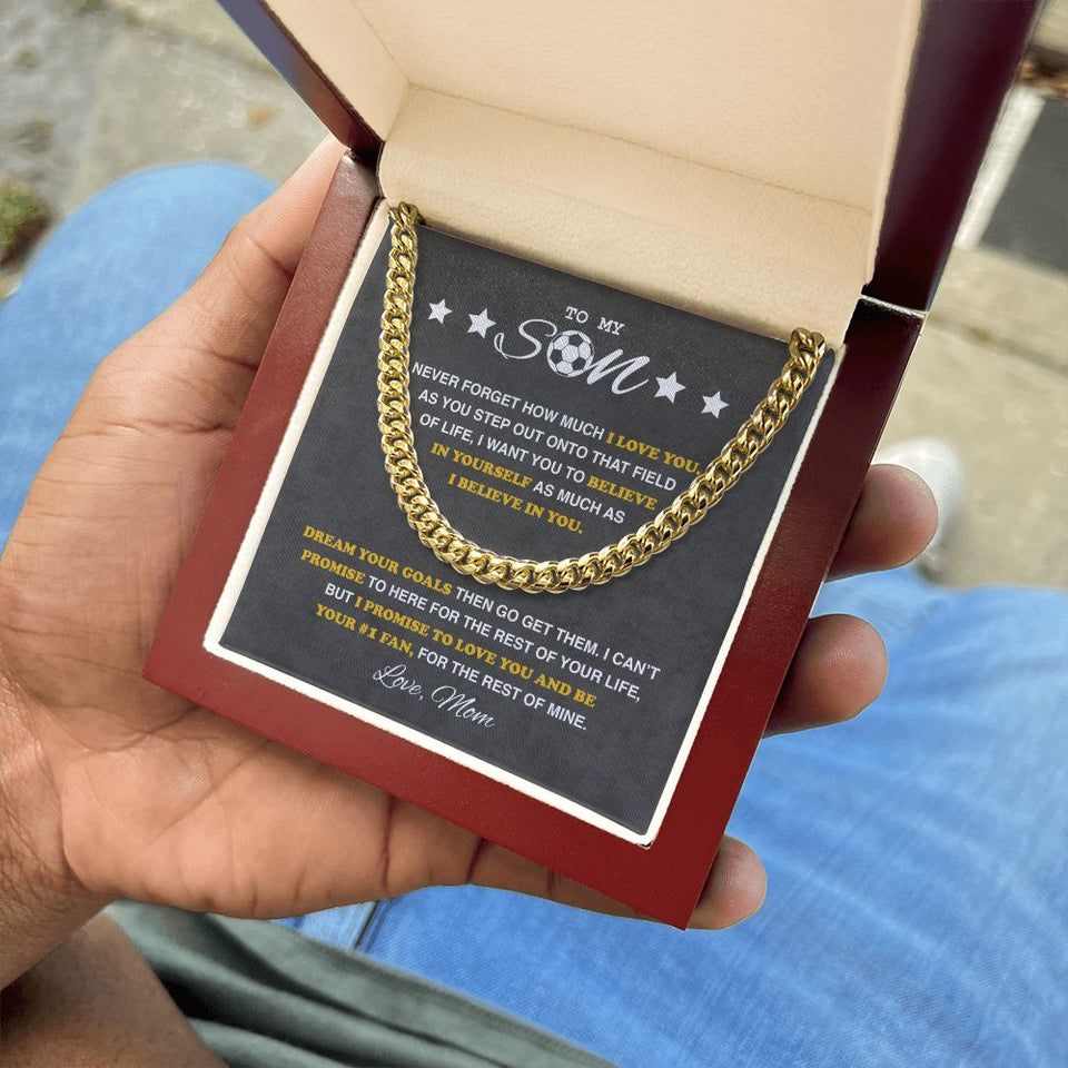 To My Soccer Son - Cuban Link Necklace, Cuban Link Chain