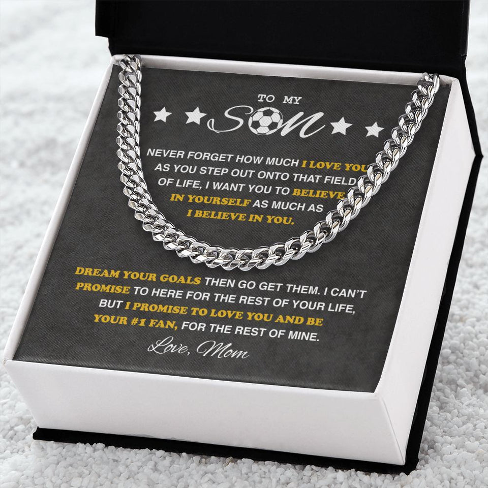 To My Soccer Son - Cuban Link Necklace, Cuban Link Chain