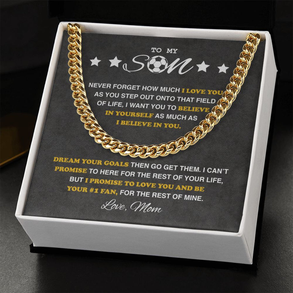 To My Soccer Son - Cuban Link Necklace, Cuban Link Chain