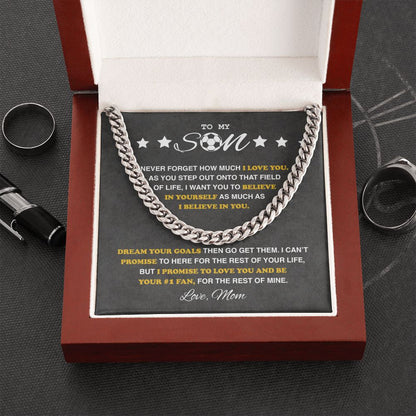 To My Soccer Son - Cuban Link Necklace, Cuban Link Chain