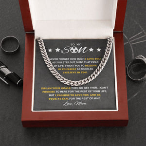 To My Soccer Son - Cuban Link Necklace, Cuban Link Chain