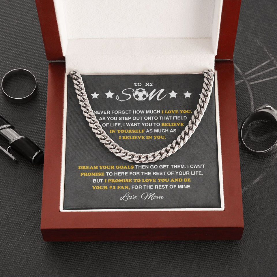 To My Soccer Son - Cuban Link Necklace, Cuban Link Chain