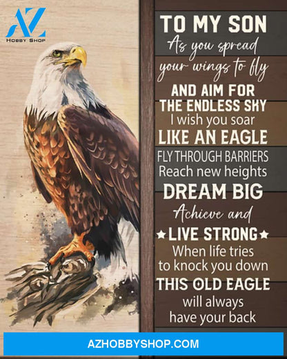To My Son Canvas From Mom As You Spread Your Wings To Fly