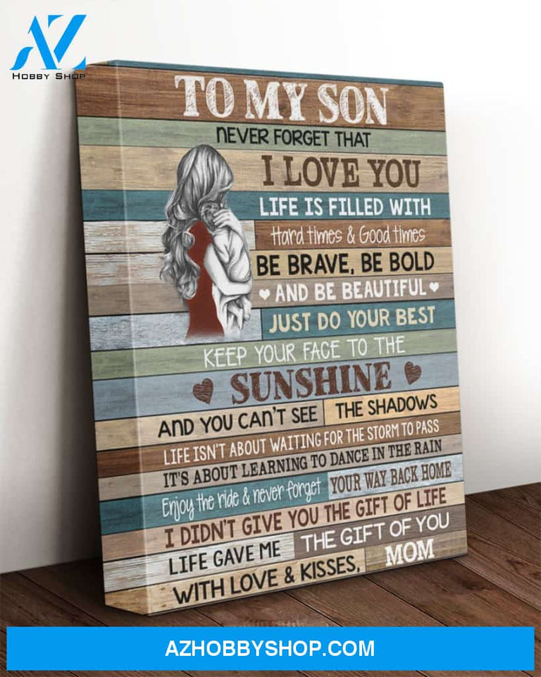 To My Son Canvas From Mom Full Size Canvas Never Forget That I Love You
