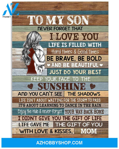 To My Son Canvas From Mom Full Size Canvas Never Forget That I Love You