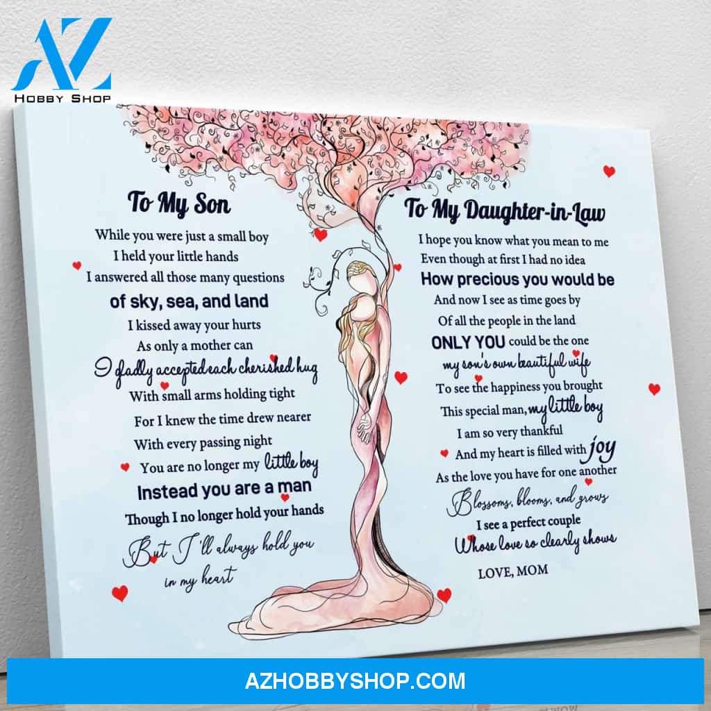 To My Son & Daughter-in-law - From Mom - Framed Canvas Gift MS020