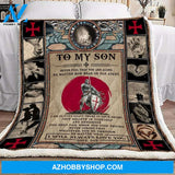 To My Son Fleece Blanket From Warrior Dad - Gift For Son | Family Blanket