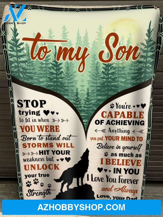 To My Son Fleece Blanket Gift For Son From Dad