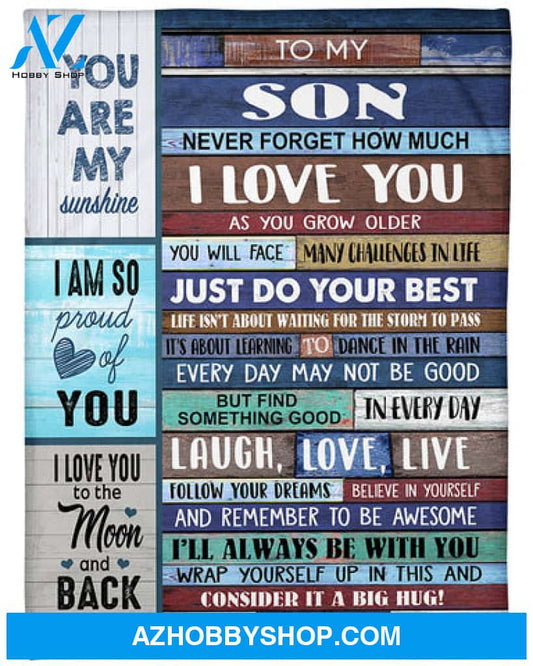 To My Son Fleece Blanket, I Love You Lovely Gift For Son From Mom 