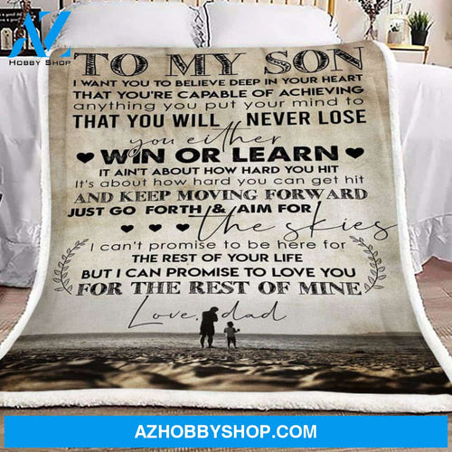 To My Son Fleece Blanket Love Dad - Gift For Dad | Family Blanket