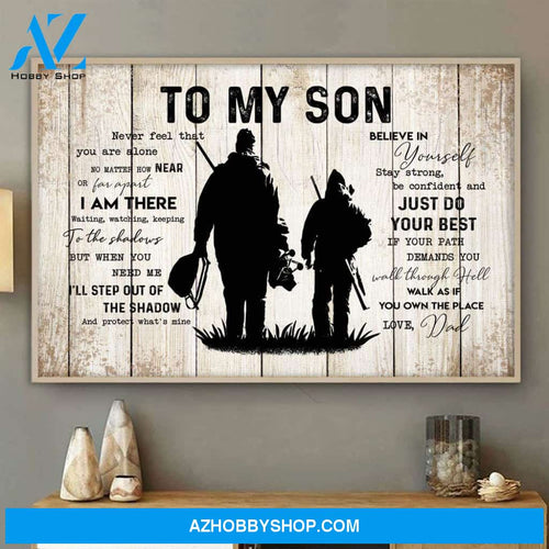 To My Son From Dad Fishing Lover Canvas And Poster, Wall Decor Visual Art Gift Father's Day