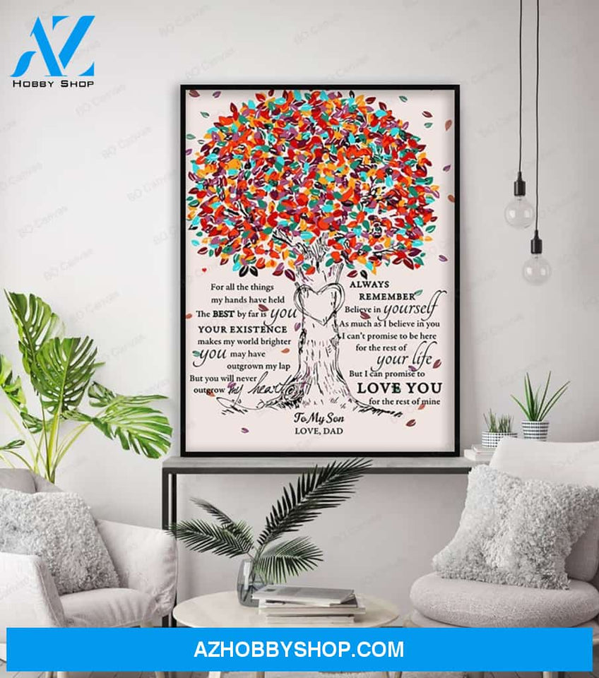 To My Son - From Dad - Framed Canvas Gift DS001
