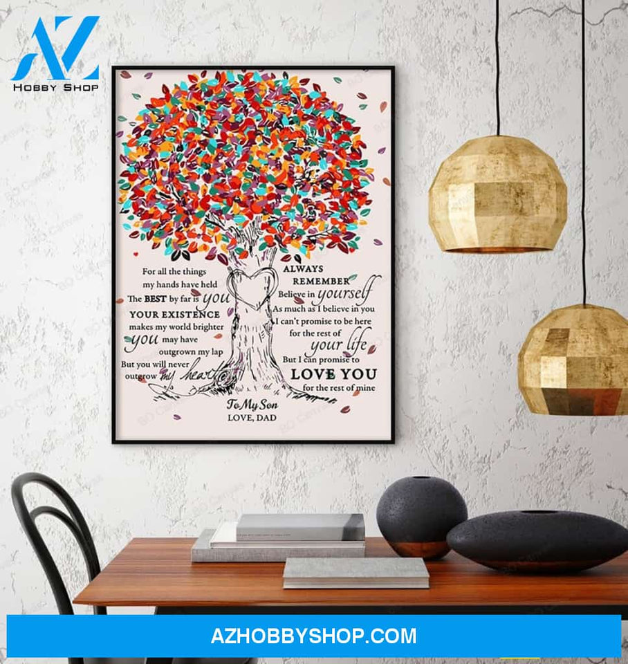 To My Son - From Dad - Framed Canvas Gift DS001