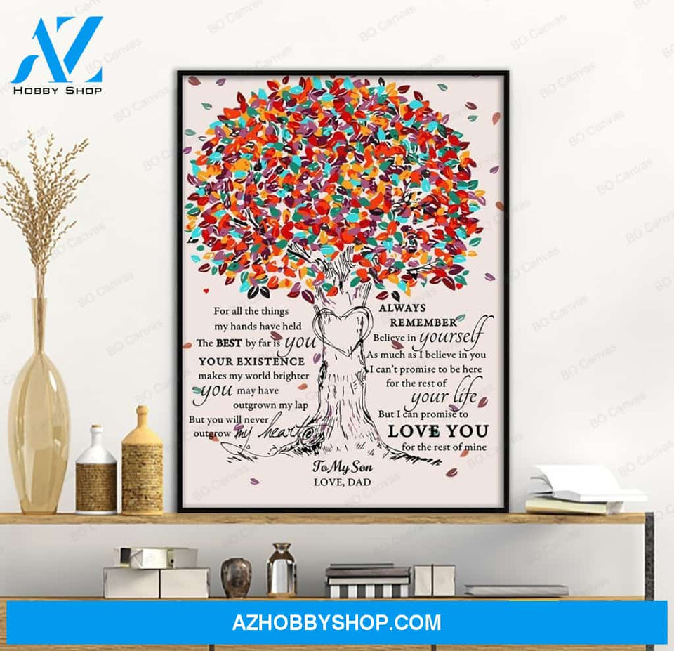 To My Son - From Dad - Framed Canvas Gift DS001
