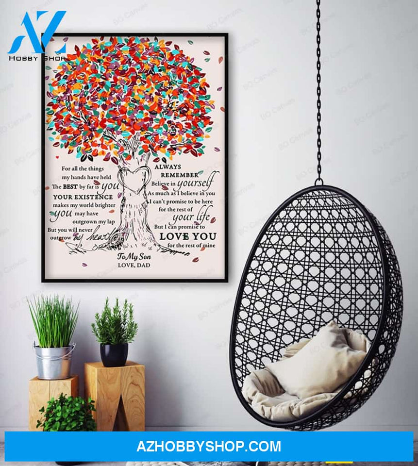 To My Son - From Dad - Framed Canvas Gift DS001