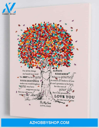 To My Son - From Dad - Framed Canvas Gift DS001
