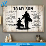 To My Son From Dad Golfing Lover Canvas And Poster, Wall Decor Visual Art Gift Father's Day