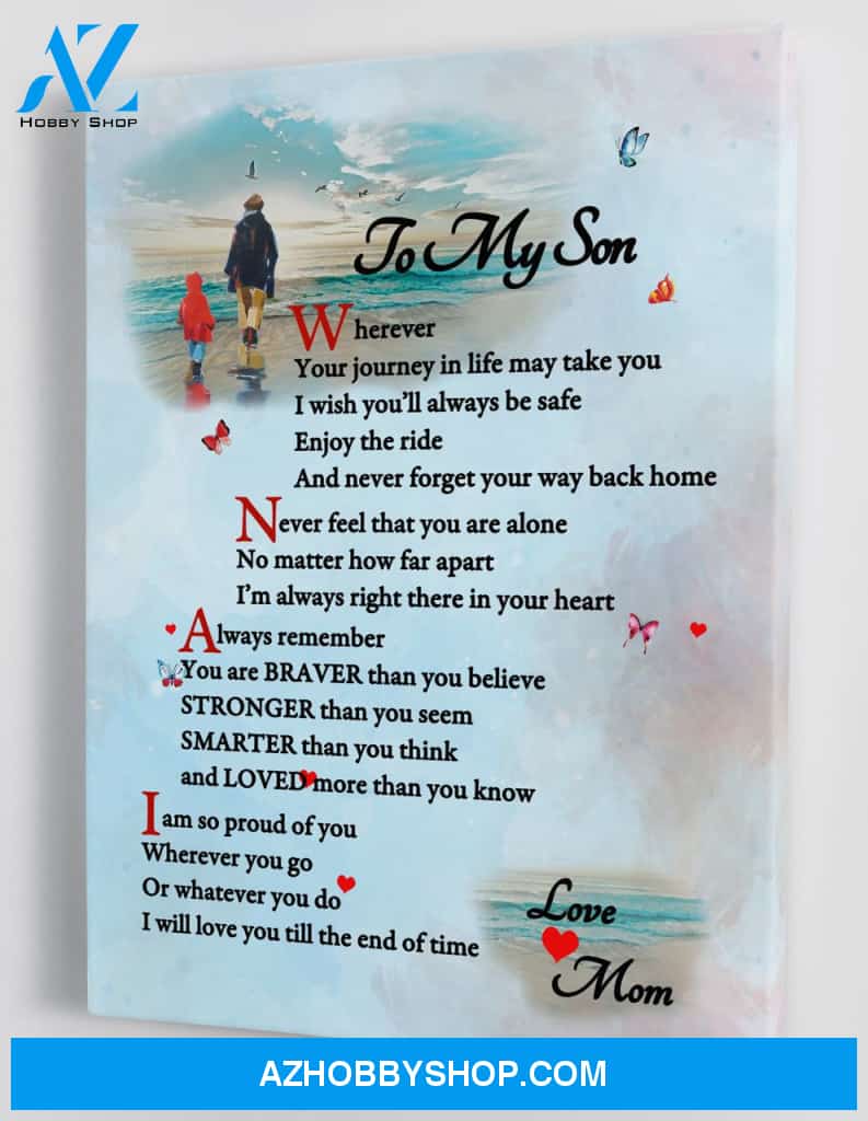 To My Son - From Mom - Framed Canvas Gift MS034