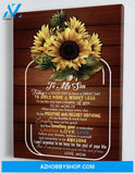 To My Son - From Mom - Framed Sunflower Canvas Gift MS062