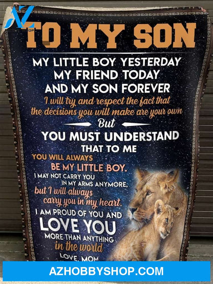To My Son I Am Proud Of You Gift For Son From Mom Fleece Blanket