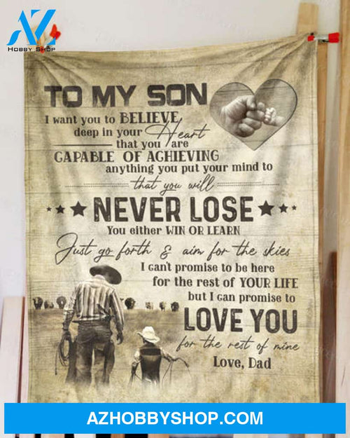 To My Son I Can Promise To Love You Fleece Blanket - Quilt Blanket, Love From Dad
