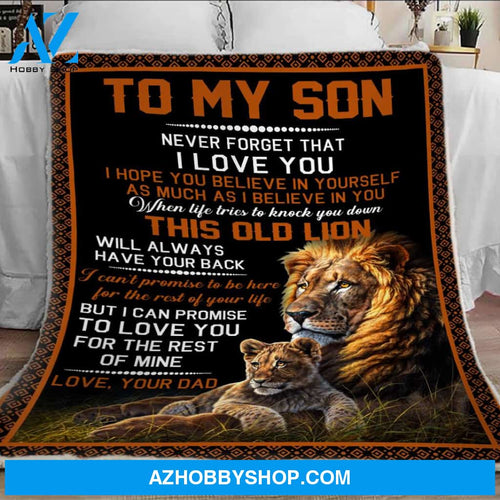 To My Son Letter From Dad Blanket, Cozy Son Birthday Gift Blankets, Gifts For Son, Son Christmas Gift, Letter Dad Lion Blanket