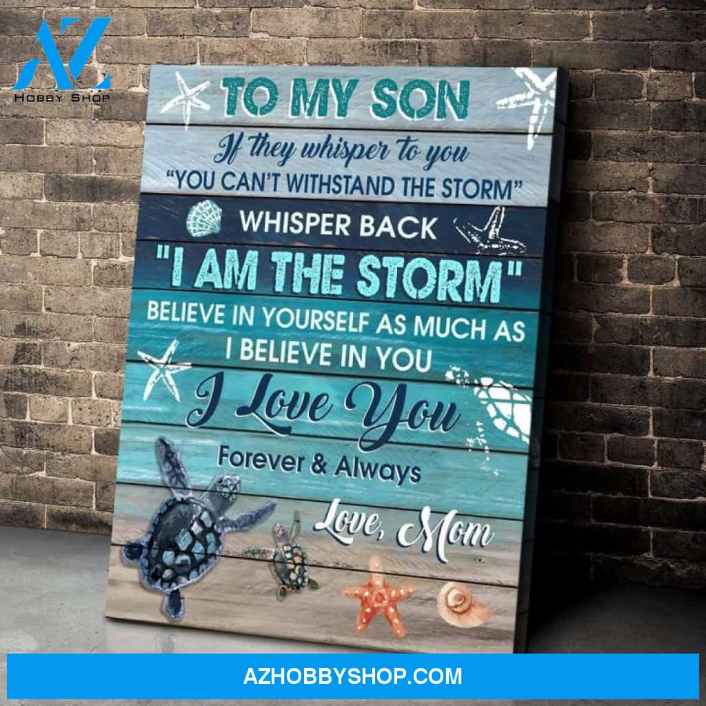 To My Son Love Mom Canvas Full Size Canvas If They Whisper To You