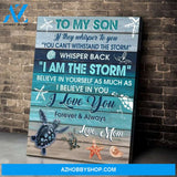 To My Son Love Mom Canvas Full Size Canvas If They Whisper To You