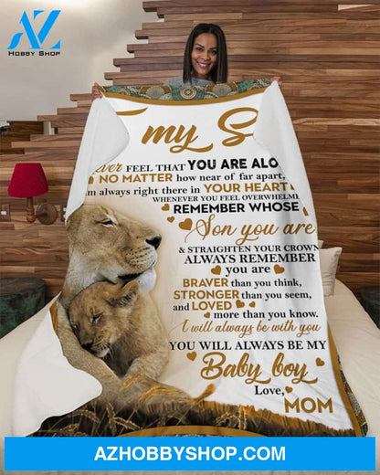 To My Son Mom Lion Never Feel Fleece Blanket