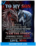 To My Son Remember Whose Son You Are Fleece Blanket - Quilt Blanket Gift For Son Gift For Birthday Family 