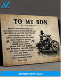 To My Son While On This Ride Called Life Love Dad Canvas, Gift For Son