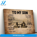 To My Son While On This Ride Called Life Love Dad Canvas, Gift For Son, Canvas Wall Art