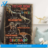 To my son, you are my favorite Dinosaur Family Portrait Canvas Prints - Wall Art