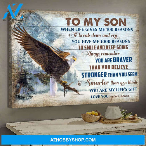 To my son - You are my life's gift Family Landscape Canvas Prints - Wall Art