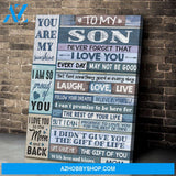 To My Son You Are My Sunshine Canvas Gift For Son Gift From Mom