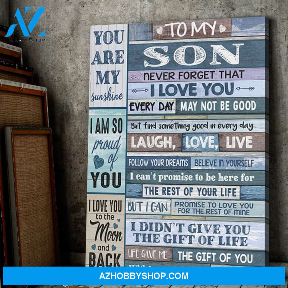 To My Son You Are My Sunshine Canvas Gift For Son Gift From Mom