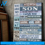 To My Son You Are My Sunshine Canvas Gift For Son Gift From Mom