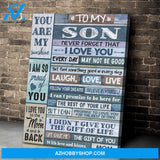 To My Son You Are My Sunshine Canvas Wall Art Gift For Son Gift From Mom