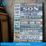 To My Son You Are My Sunshine Canvas Wall Art Gift For Son Gift From Mom
