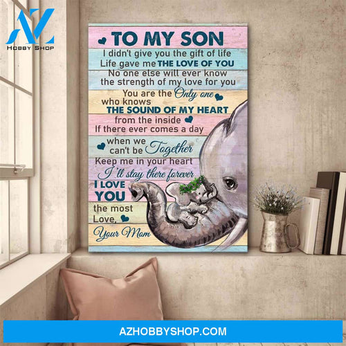 To my son - You're the only one who knows the sound of my heart Family Portrait Canvas Prints, Wall Art