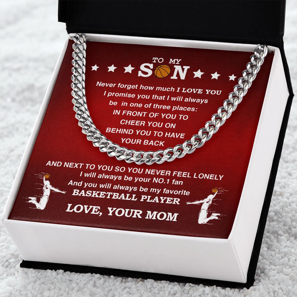 To My Son/Daughter Necklace, Cuban Link Chain, Love Knot Necklace