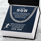 To My Son/Daughter Necklace, Cuban Link Chain, Love Knot Necklace