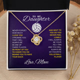 To My Son/Daughter Necklace, Cuban Link Chain, Love Knot Necklace