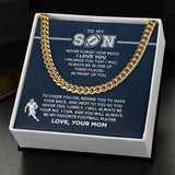To My Son/Daughter Necklace, Cuban Link Chain, Love Knot Necklace