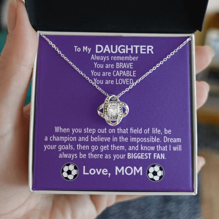 To My Son/Daughter Necklace, Cuban Link Chain, Love Knot Necklace