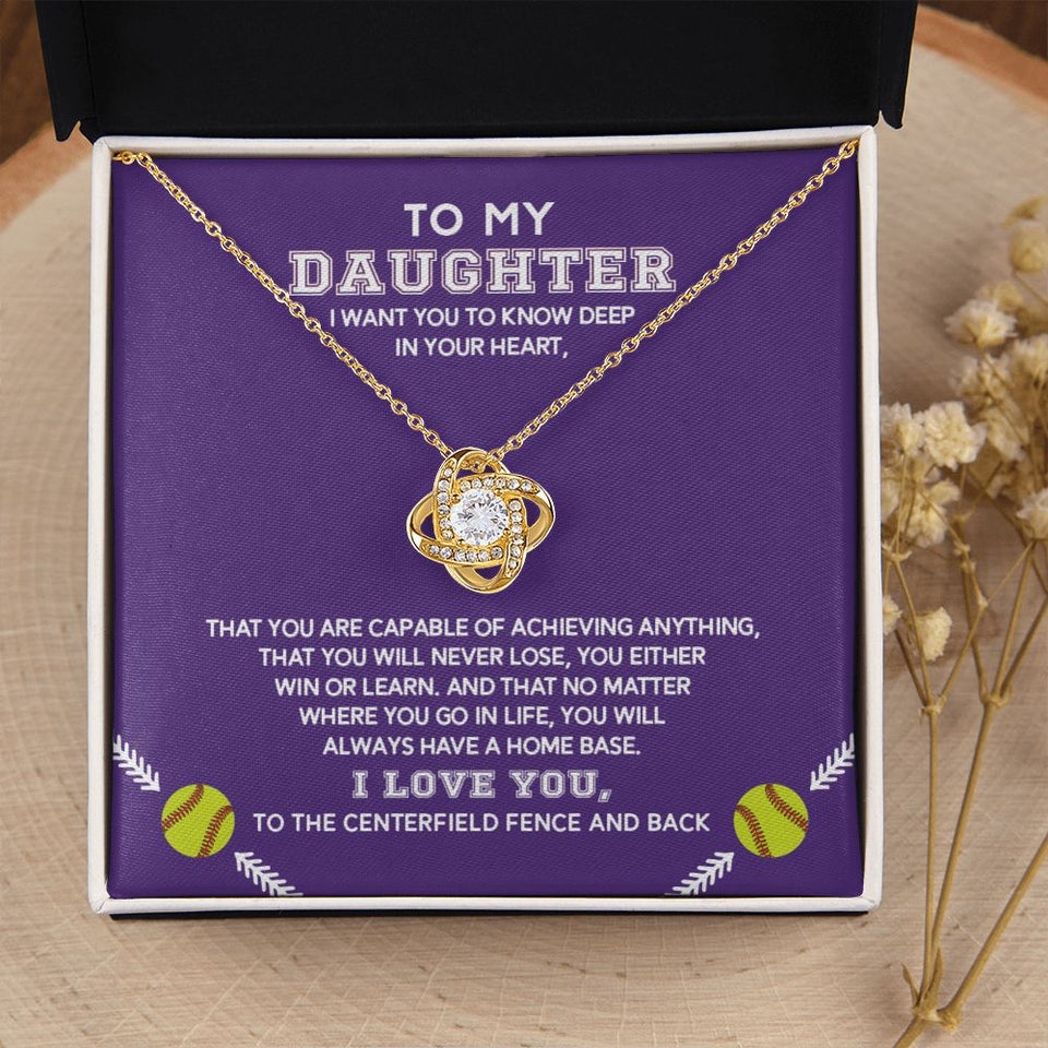 To My Son/Daughter Necklace, Cuban Link Chain, Love Knot Necklace