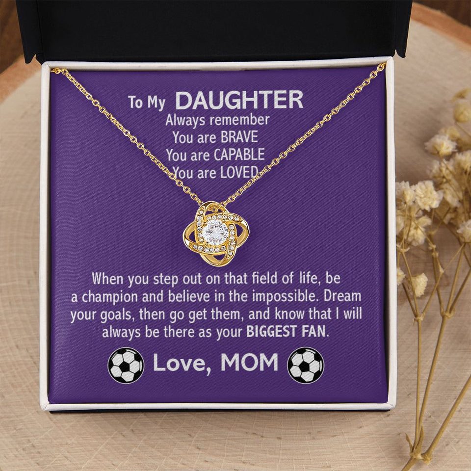 To My Son/Daughter Necklace, Cuban Link Chain, Love Knot Necklace