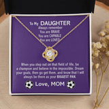To My Son/Daughter Necklace, Cuban Link Chain, Love Knot Necklace
